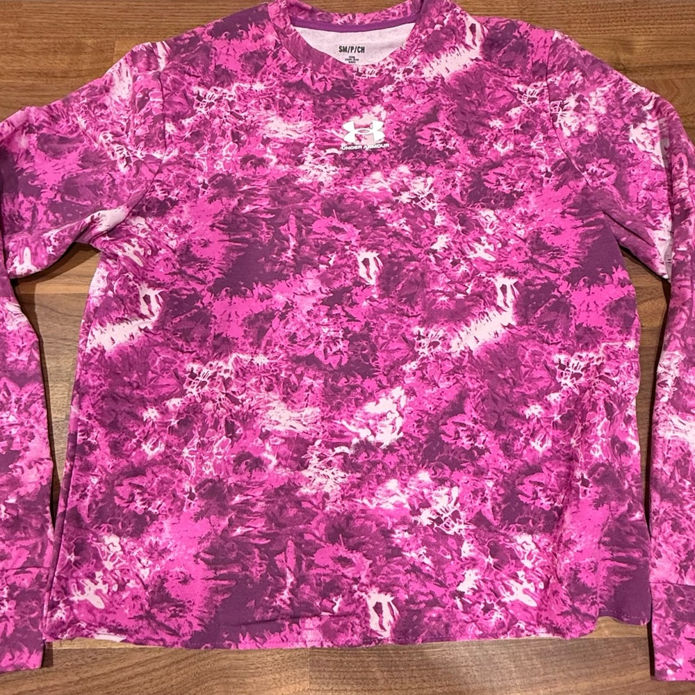 Women’s Under Armour Pink and Purple Tie-Dye Shirt Small NWT